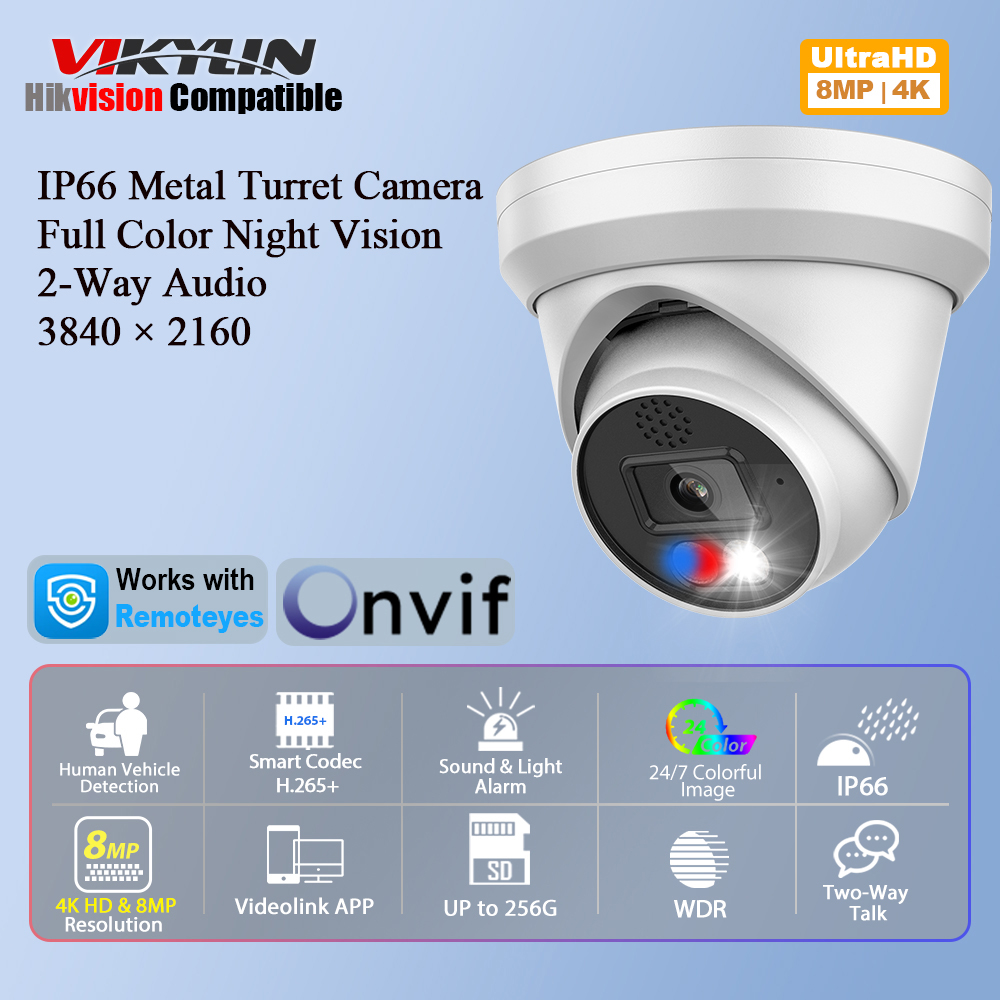 Outdoor Power G Motion - Vikylin 4K 8MP Alarm Tam Renkli