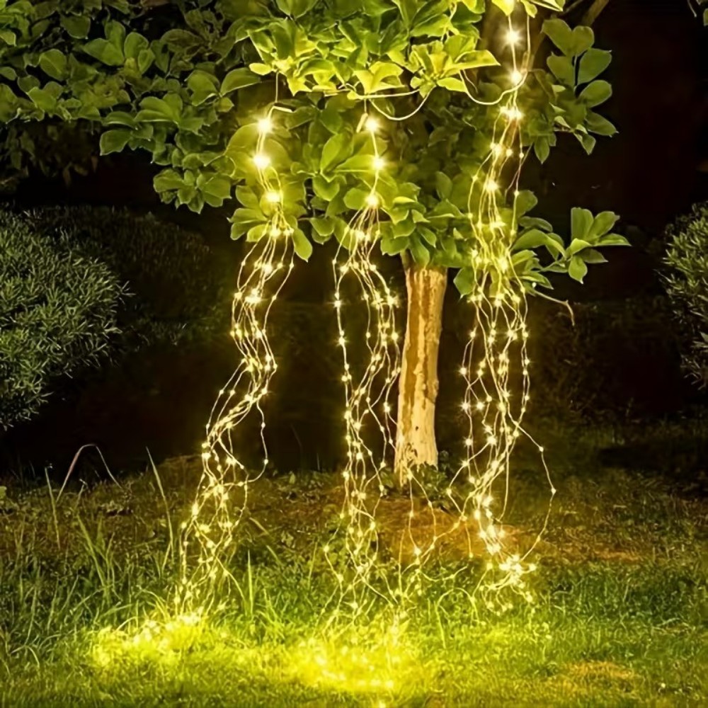 Outdoor Power For Christmas Lights - 3M600LED Güneş Enerjili Söğüt Dalı Şeklinde