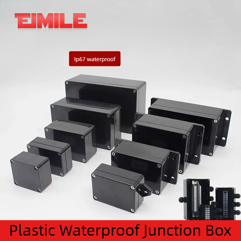 Outdoor Power Junction Box - Tip F Siyah Su Geçirmez Bağlantı