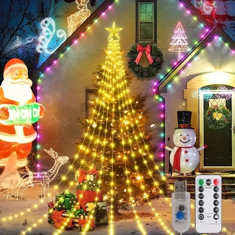 Outdoor Power For Christmas Lights - USB Güçlü Yıldız Şelale LED Işık