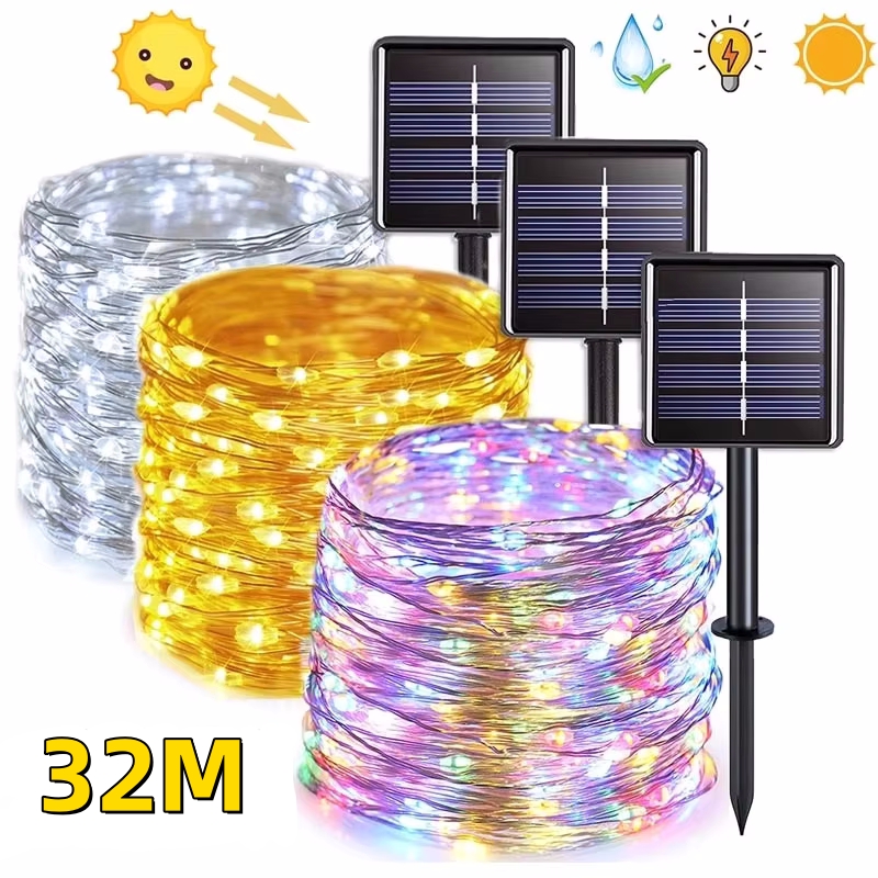 Outdoor Power For Christmas Lights - 32M 300Leds Açık Su Geçirmez Güneş
