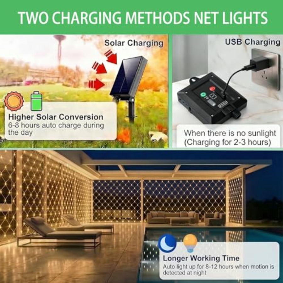Güneş Enerjili Ağ Işıkları, 10 - Outdoor Power For Gazebo incelemesi ve fiyatı