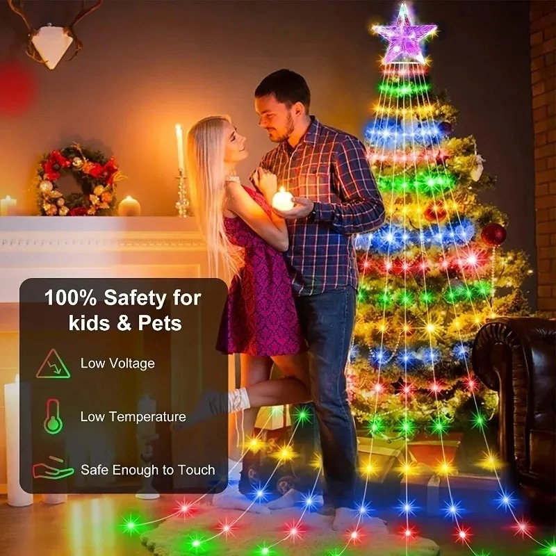 USB Güçlü Yıldız Şelale LED Iş - Outdoor Power For Christmas Lights incelemesi ve fiyatı