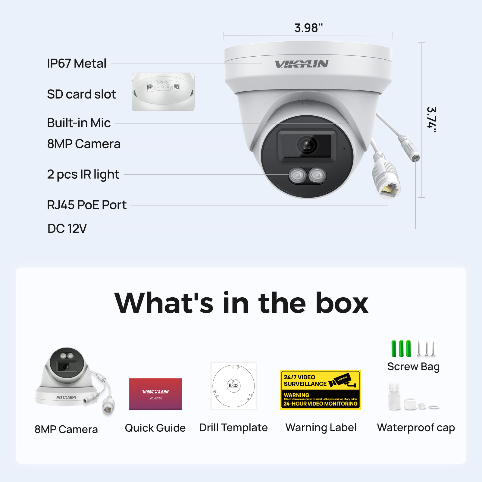 VIKYLIN 8MP HD IP Güvenlik Kam - Outdoor Power G Motion incelemesi ve fiyatı