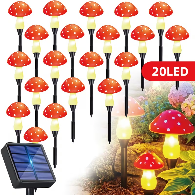 Güneş Enerjili LED Mantar Işık - Outdoor Power For Christmas Lights incelemesi ve fiyatı