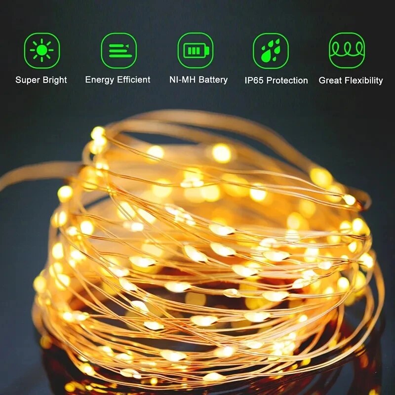 100 LED güneş peri su geçirmez - Outdoor Power For Christmas Lights incelemesi ve fiyatı