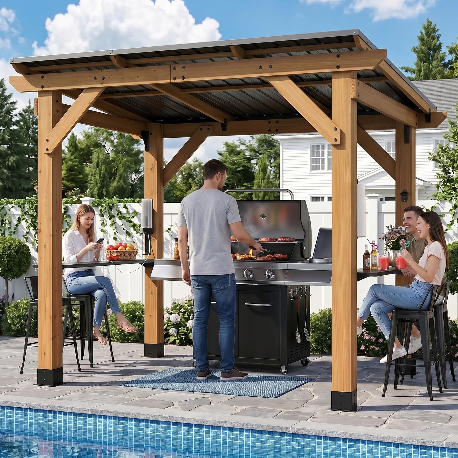 Sedir Ağacı Izgara Çardağı 6x8 - Outdoor Power For Gazebo incelemesi ve fiyatı